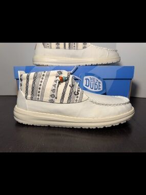 Hey Dude Wendy Mid Boho Mix Boots Baja Cream Womans 10M